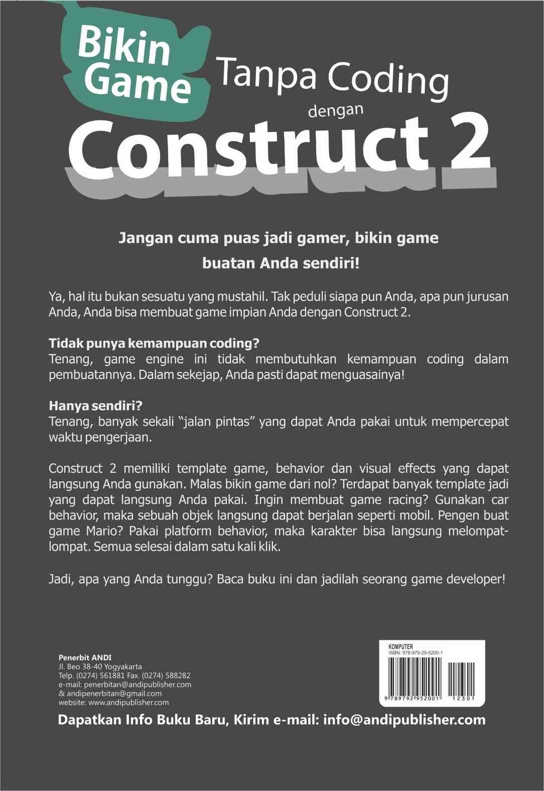 Bikin Game Tanpa Coding Dengan Construct 2 +cd